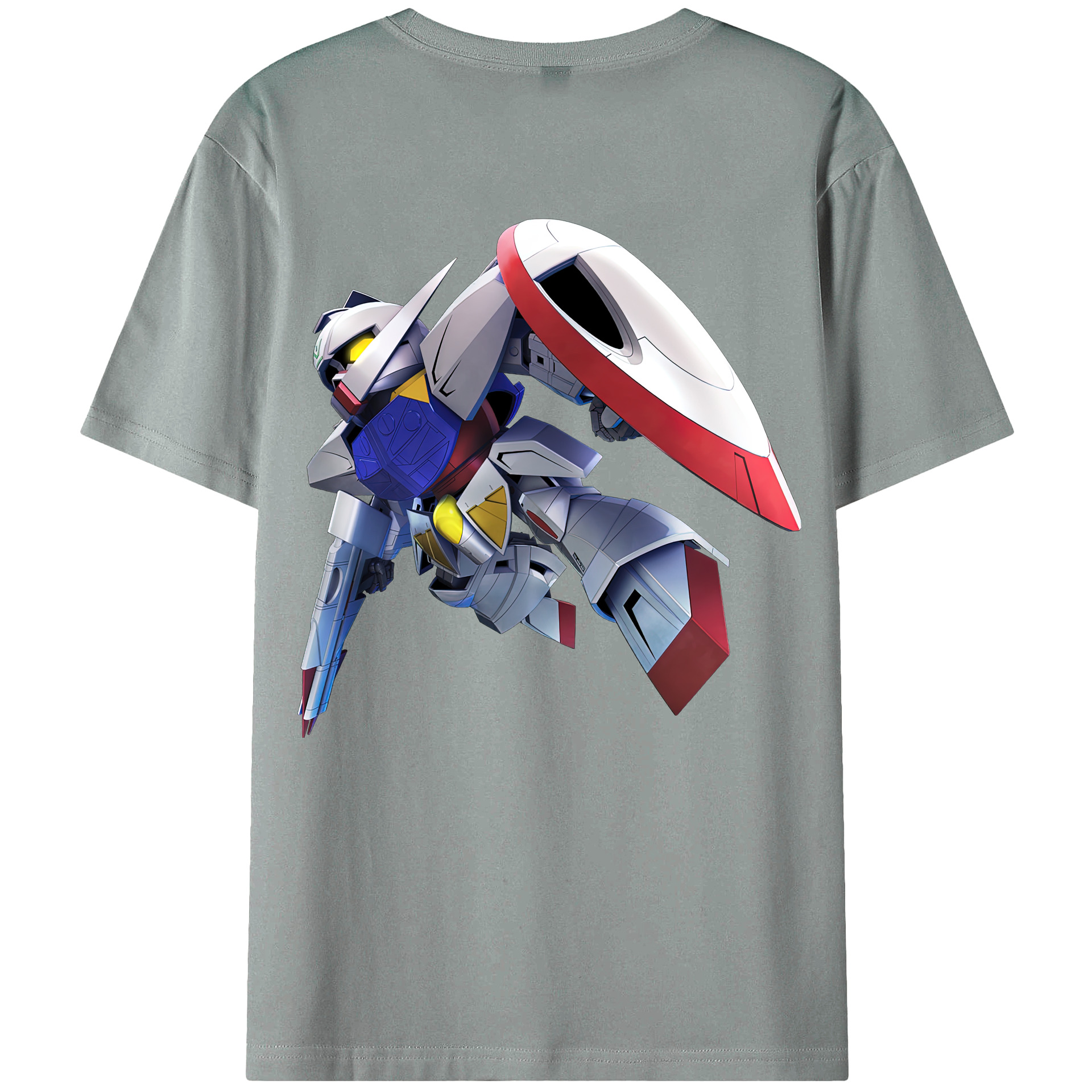 （画像用） 機動戦士ガンダム Mobile Suit Gundam 綿100％ メンズ半袖Tシャツ（バックプリント） 通気性